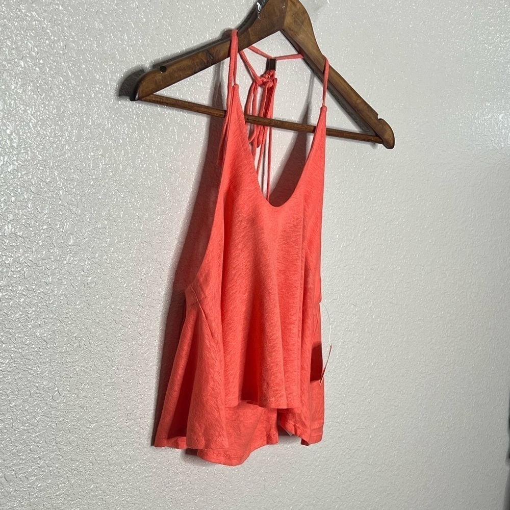 Free People Long Weekend Linen Knitted Halter Tank Top - Picture 6 of 12